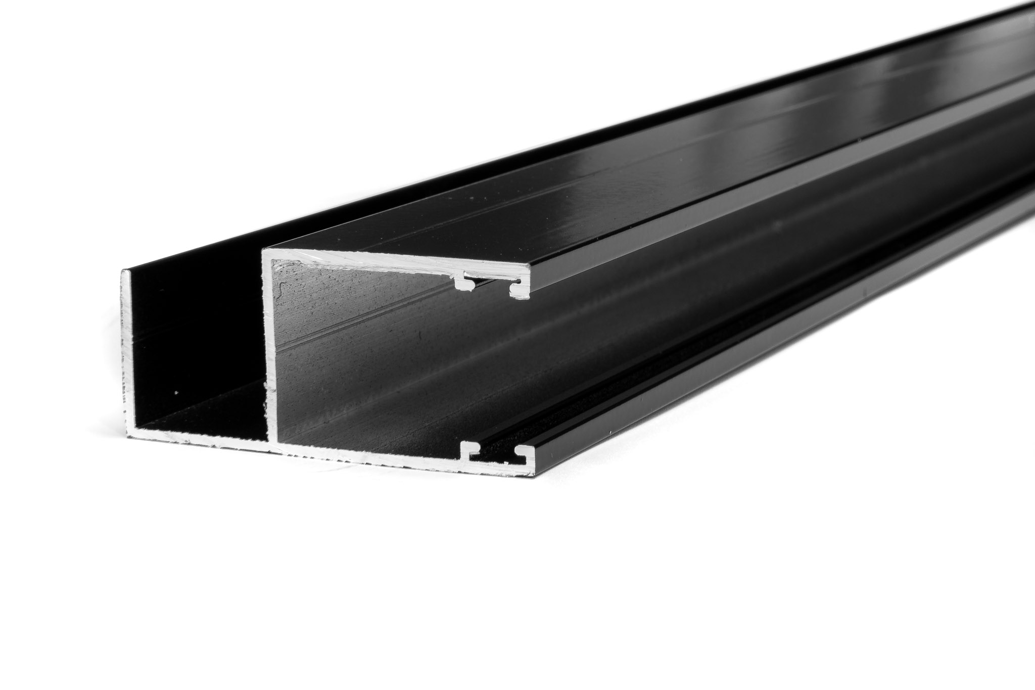 PERFIL ALUMINIO - GUIA LATERAL X 4 MTS NEGRO
