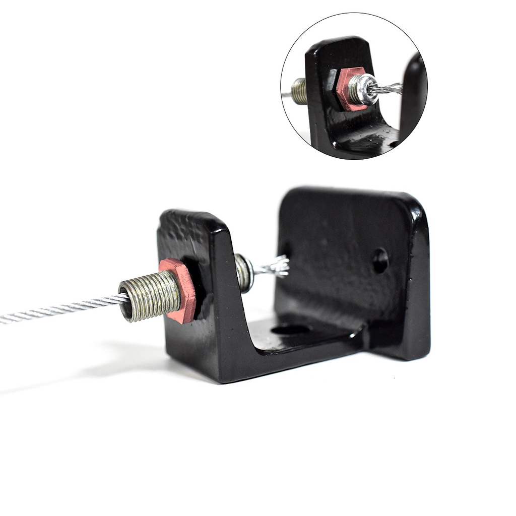 Soporte para fijacion Cable de Acero Cortina Exterior Negro