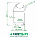 Barra Frente TP3 NEGRO con desagote x 3 mts