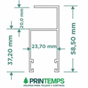 PERFIL ALUMINIO - GUIA LATERAL X 2 MTS BLANCO
