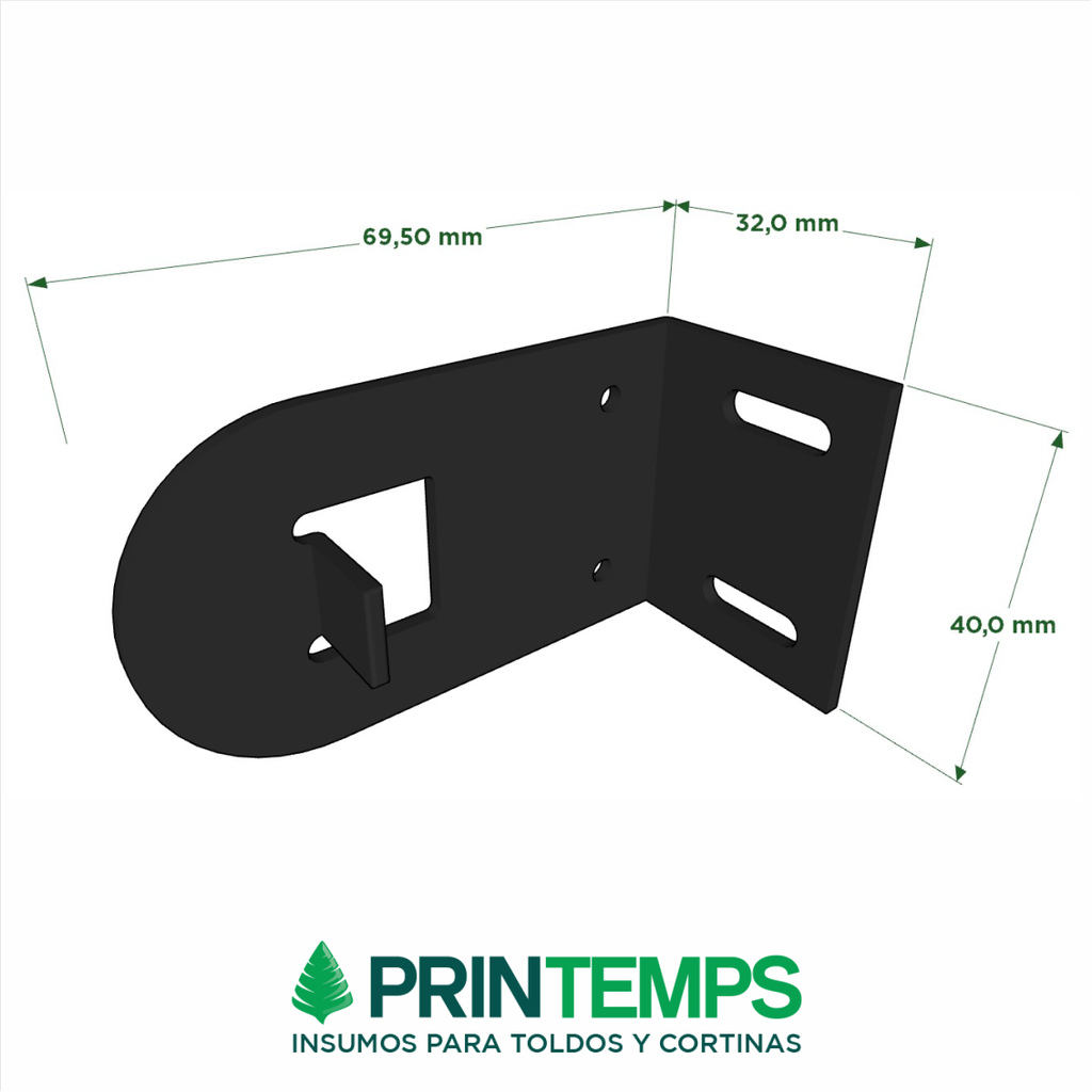 *Sistema PLUS 32 mm NEGRO - 4kgs -7m2-c/ 3 mts de cadena