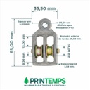 Roldana nro.3 doble (25 mm)