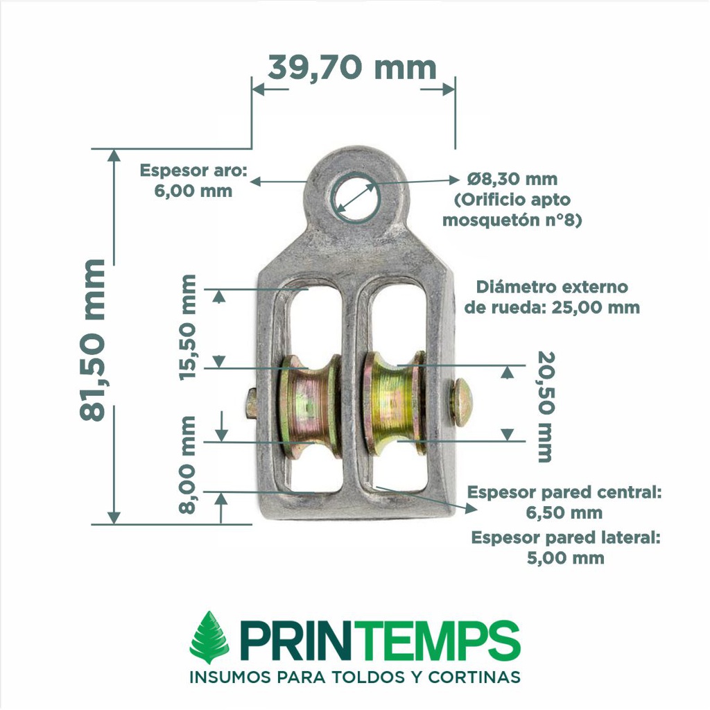 Roldana nro.5 doble (38mm)