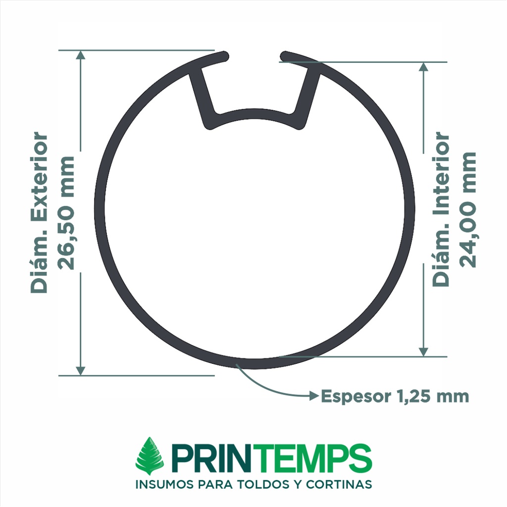 *Tubo Aluminio 25 mm x 4 mts c/nervadura