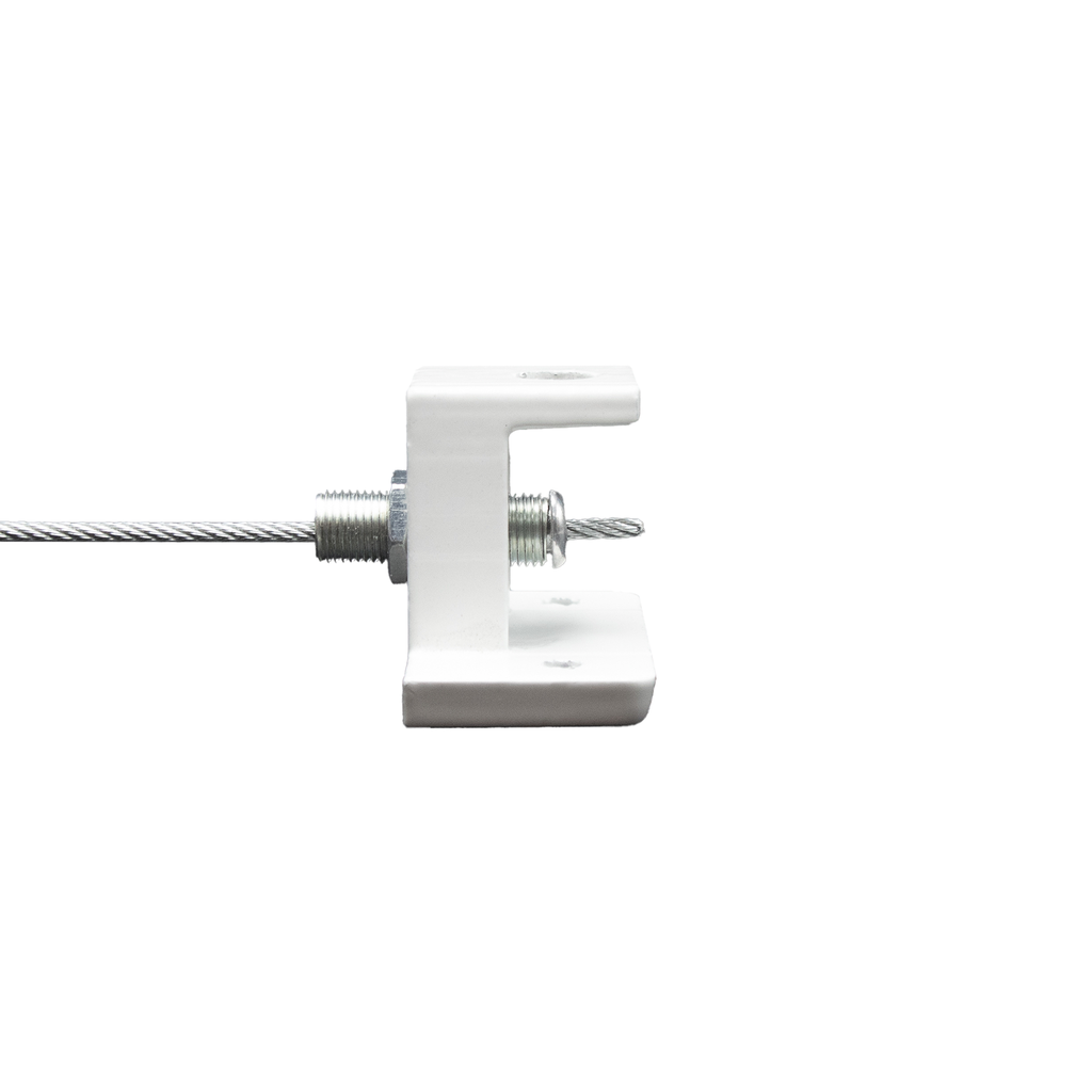 *Soporte para fijación Cable de Acero Cortina Exterior Blanco
