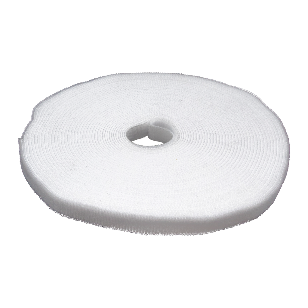 Abrojo Bifaz Correa Sujetador De Cables 10 mm x 10 mts BLANCO