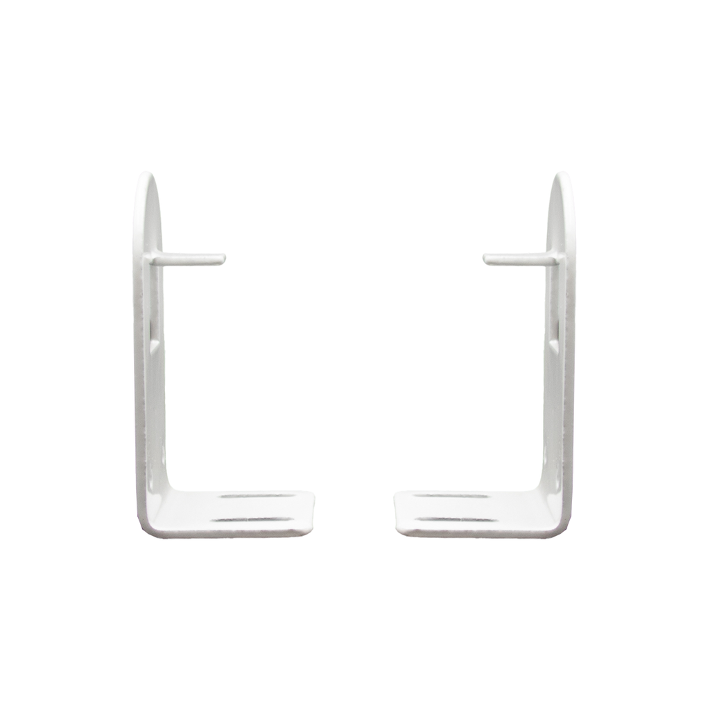 *Juego Escuadra para RESORTE de cortina interior Con TAPA BLANCO