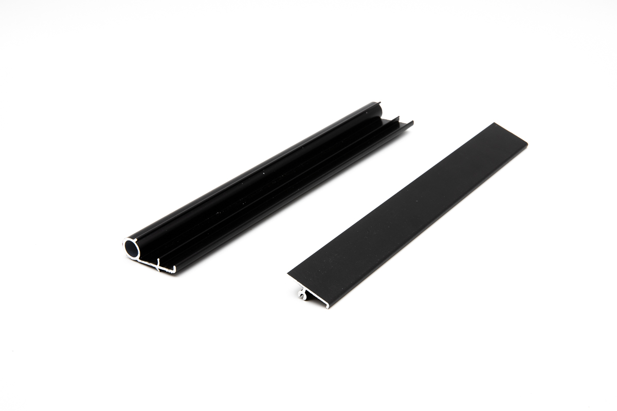 Perfil aluminio CP1 NEGRO doble zocalo x 2 mts