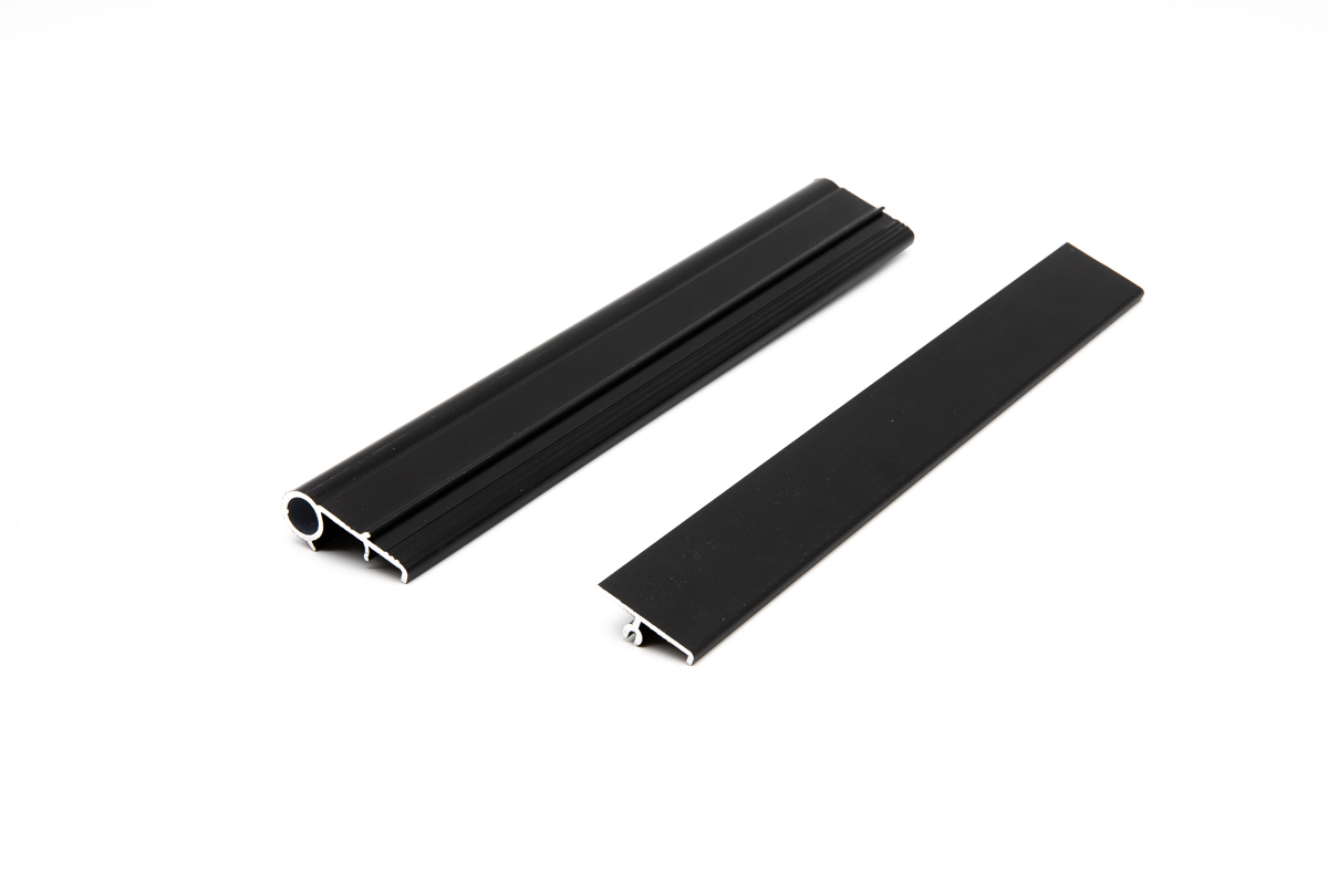 Perfil aluminio CP1 NEGRO doble zocalo x 2 mts