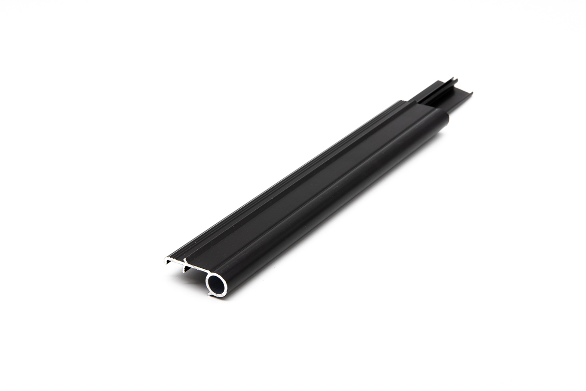 Perfil aluminio CP1 NEGRO doble zocalo x 2 mts
