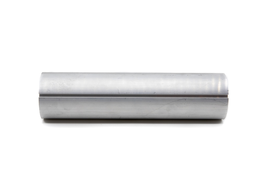 Tubo aluminio 58mm con nervadura x 6,00 mts