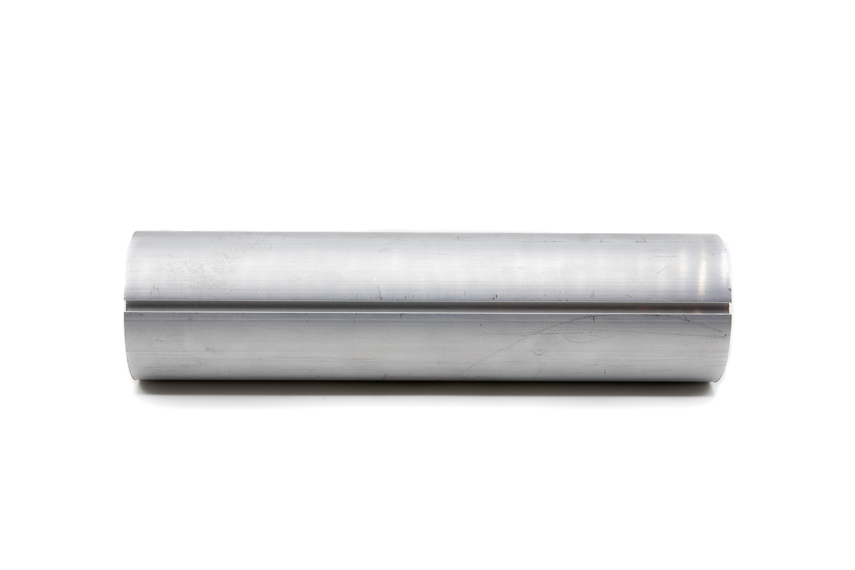 Tubo aluminio 58mm con nervadura x 6,00 mts