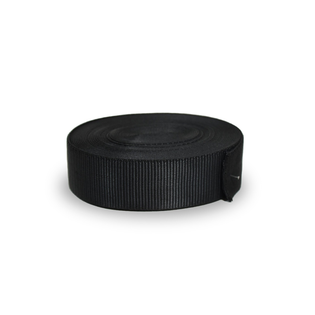 Cinta de POLIÉSTER de Alta Tenacidad para TRACA TRAKA x metro NEGRO - 50 mm - Largo 50 MTS (2400 KG)