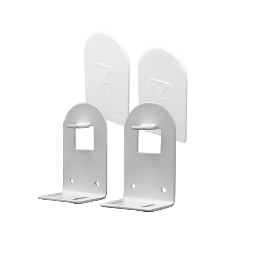 *Juego Escuadra para RESORTE de cortina interior Con TAPAS BLANCO