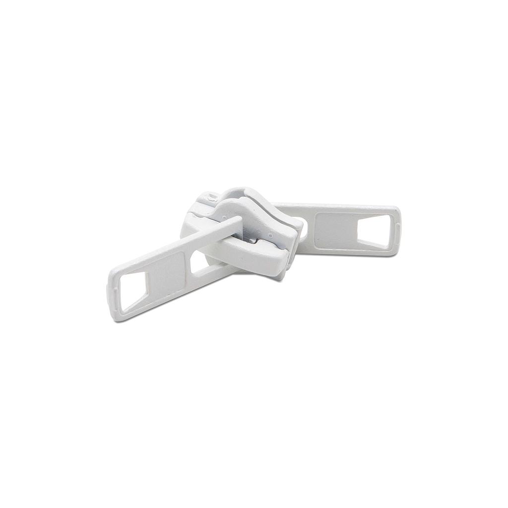 [ACI0002DP] Deslizador DOBLE BLANCO para Cierre diente PERRO 10mm