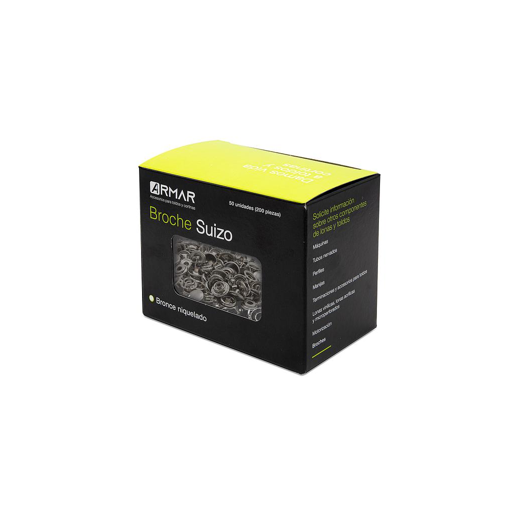 [BSBPT2007] Caja x 50 unidades BROCHE SUIZO BRONCE niquelado