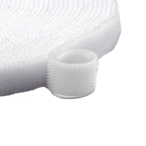 [ABBFB10] Abrojo Bifaz Correa Sujetador De Cables 10 mm x 10 mts BLANCO